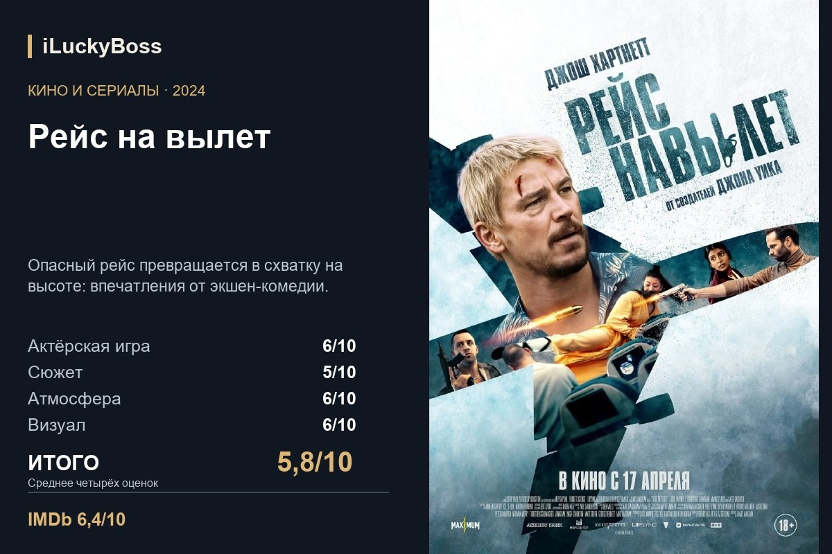 Рейс на вылет — авторская карточка iLuckyBoss
